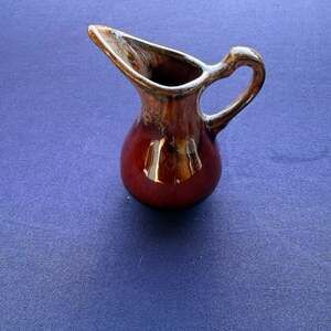 Vintage Pitcher Mini Ewer Brown Drip